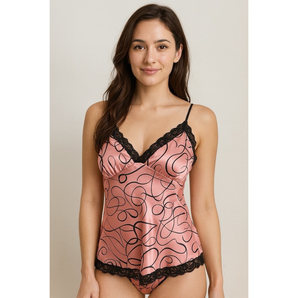 One Love Tank Top Womens 6 Pink Lace Babydoll  Cami‎ Coquette Sabrina Style Y2K